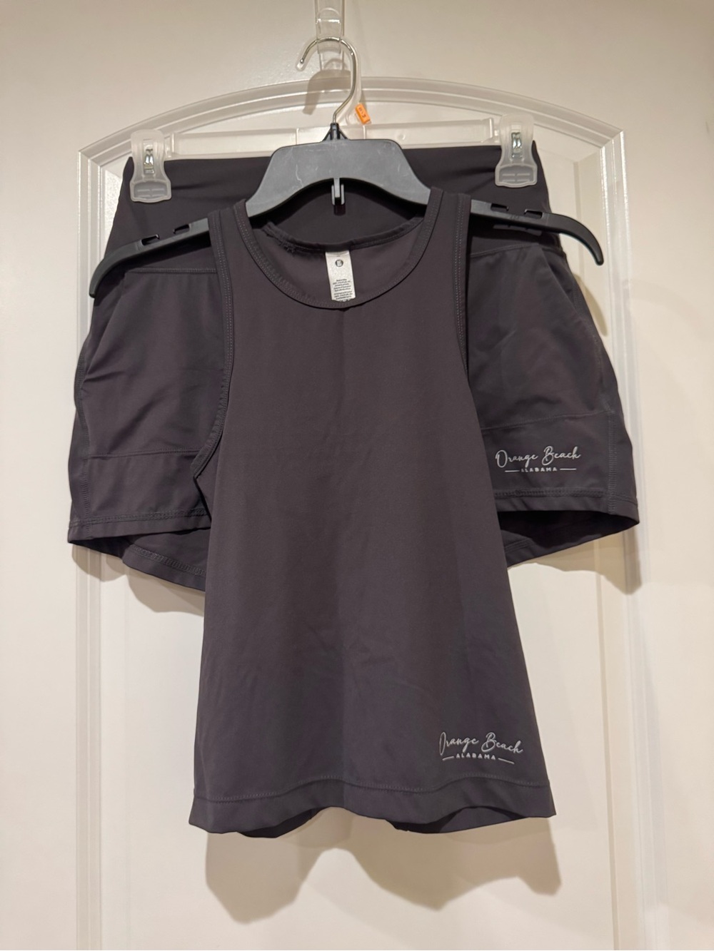 Orange Beach Performance Charcoal Grey Athletic Shorts & Tank Set